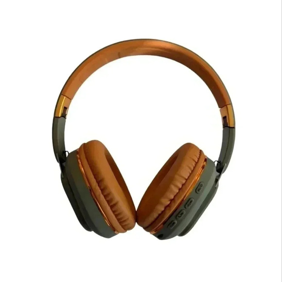 NWT Bluetooth Headphones, Foldable Wireless Over-Ear Green and Brown - Picture 2 of 3